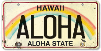 Aloha - Hawaiian Vintage License Plate