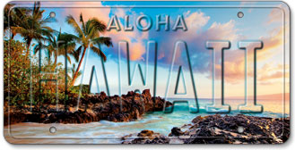 Island Cove - Hawaiian Vintage License Plate
