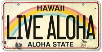 Live Aloha - Hawaiian Vintage License Plate