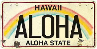 Aloha - Hawaiian Vintage License Plate Magnets