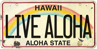 Live Aloha - Hawaiian Vintage License Plate Magnets