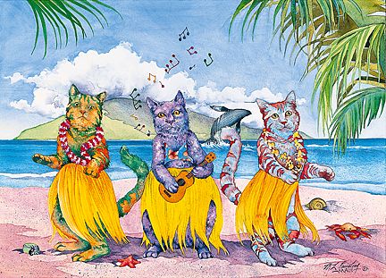 Meow Hula Halau - Personalized Greeting Card