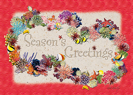 Coral Lei - Personalized Holiday Greeting Card