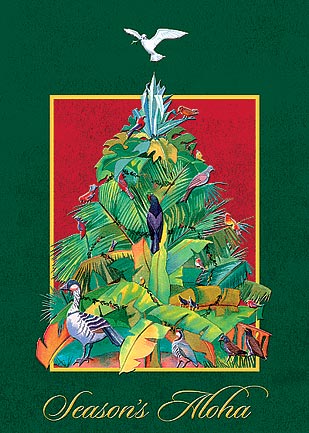 Tropical Christmas Tree - Personalized Holiday Greeting Card