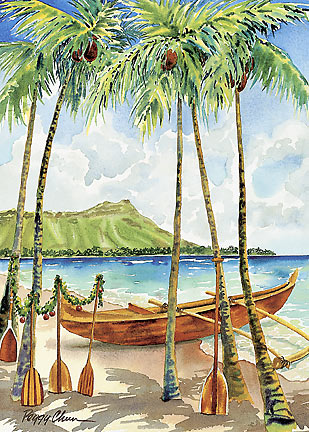 A Peaceful Voyage - Hawaiian Everyday Blank Greeting Card
