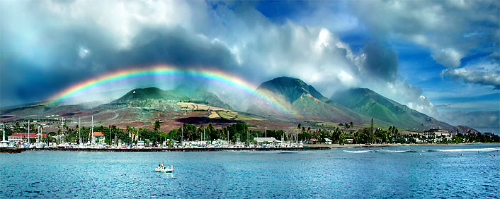Lahaina Rainbow - Double Matted Giclee Art Prints