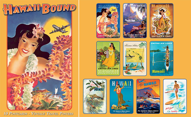 Hawaiian Boxed Postcards - Hawaii Bound - Vintage Travel Posters