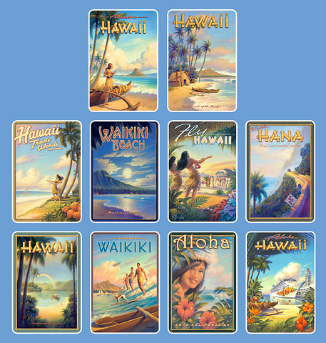 Kerne Erickson Collection Vol.2 by Kerne Erickson Hawaiian Vintage Boxed Postcards Set of 10