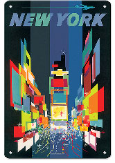 New York - Times Square - c. 1960 - Metal Sign Art