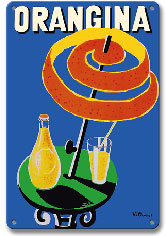 Orangina Sparkling Soda - Umbrella Ad - Metal Sign Art
