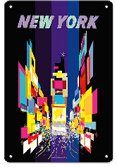 New York - Times Square - c. 1960's - Metal Sign Art