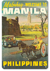 Manila Philippines - Mabuhay (Welcome) - c. 1950's - Metal Sign Art