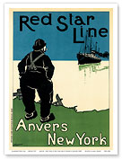 Anvers - New York by Red Star Line Navigation Company, Antwerp Cruise Ship - Master Art Print