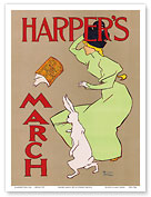Harpers March 1895 Magazine Cover; Belle Époque, Art Nouveau;  