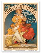 Chocolat Ideal, Cocoa, Cacao; Compagnie Francaise des Chocolats et des Thés, France - Master Art Print