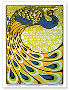 Art Nouveau Book Cover Design; Peacock Edition - Master Art Print