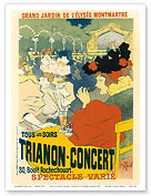 Tous les Soirs Trianon - Concert, Grand Jardin de l'Élysée Montmartre (Nightly Concert at The Great Élysée Garden, Paris) - 1895 - Master Art Print