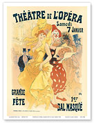 Théâtre de L'Opéra, Grande Fête 1er Bal Masqué (Masked Ball and Party at Opera Theatre) - Paris France 1898 - Master Art Print