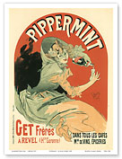 Pippermint - Vintage French Advertising Poster for a peppermint liqueur - 1899 - Master Art Print