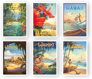 Vintage Hawaii Poster Prints - Set of 6 Unframed 5