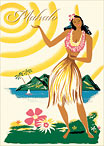 Hawaii, United Air - Hawaiian Mahalo / Thank You Greeting Card