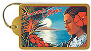 Aloha Moonrise - Hawaiian Holiday Christmas Gift Tag