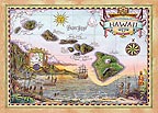 Map of Old Hawaii - Hawaii Magnet