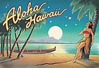 Aloha Hawaii (Moon) - Hawaii Magnet