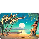 Aloha Hawaii (Moon) - Hawaiian Vintage Postcard