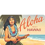 Aloha from Hawaii - Hawaiian Vintage Postcard