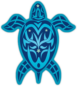 Tribal Turtle - Hawaiian Art Sticker