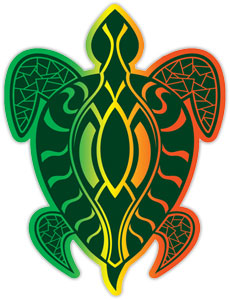 Rasta Turtle - Hawaiian Art Sticker