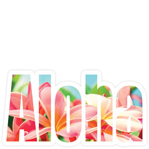 Aloha Tropical Plumeria - Hawaiian Art Sticker