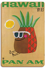 Pan Am Hawaii by Jet, Pineapple Head - Wood Sign Art