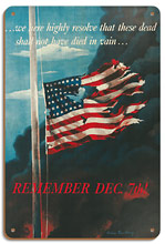 Remember December 7th! - Japanese Attack on Pearl Harbor - Wood Sign Art