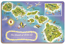 Map of the Islands of Hawaii, USA - 