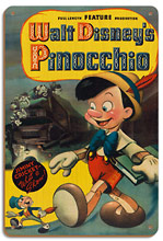 Walt Disney's Pinocchio - with Jiminy Cricket - Wood Sign Art