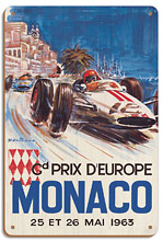 Monaco Grand Prix Europe (Gd Prix D'Europe) - Formula One F1 - 1963 - Wood Sign Art