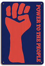 Power To The People - Black Panther Party - c. 1970 - Wood Sign Art