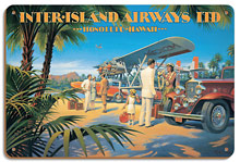 Honolulu, Hawaii - Inter-Island Airways Ltd. - Wood Sign Art