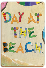 Day at the Beach - Beach Sand Art - Wood Sign Art
